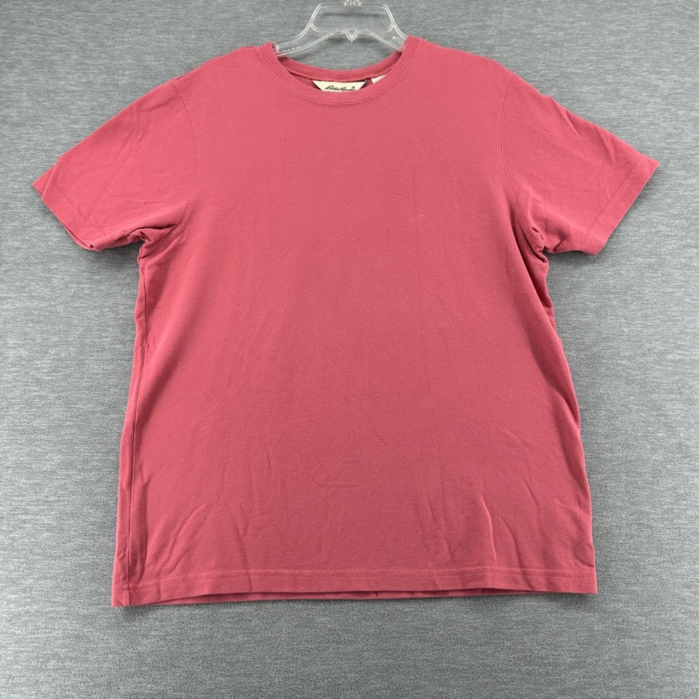 Eddie Bauer T-Shirt Women Large Tall Pink Short Sleeve Crew Neck Cotton Solid - Picture 2 of 6